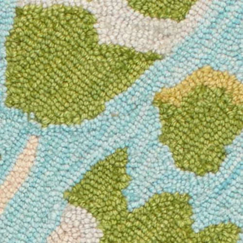 Zelie Aqua Hand Micro Hooked Wool Rug Swatch