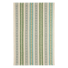 Long Slade Teal Handwoven Cotton Rug