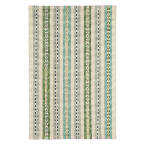 Long Slade Teal Handwoven Cotton Rug