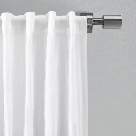 Voile White Curtain Panel Pair