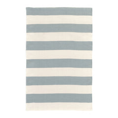 Catamaran Stripe Light Blue/Ivory Handwoven Indoor/Outdoor Rug