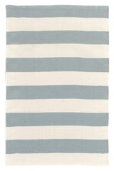 Catamaran Stripe Handwoven Indoor/Outdoor Rug | Light Blue/Ivory