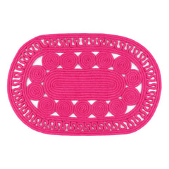 Reef Fuchsia Handwoven Indoor/Outdoor Oval Rug