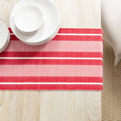 Berkeley Stripe Red Table Runner