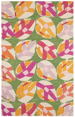 Lily Pad Hand Micro Hooked Wool Rug | Green