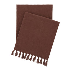 Evelyn Linen Russet Throw