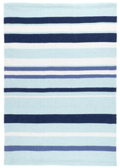 Marley Stripe Handwoven Indoor/Outdoor Rug | Blue
