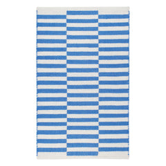 Sailing Stripe French Blue Handwoven Indoor/Outdoor Rug