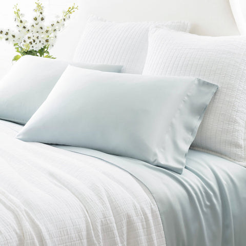 Silken Solid Robin's Egg Blue Pillowcases