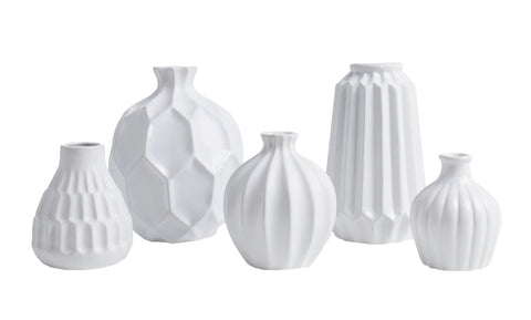 White Essentials Vases/Set of 5