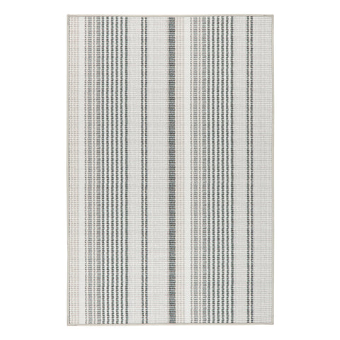 Gradation Ticking Grey Machine Washable Rug