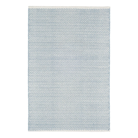 Herringbone Swedish Blue Handwoven Cotton Rug