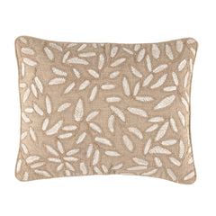 Amelia Embroidered Decorative Pillow | Natural