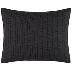 Lana Voile Black Quilted Sham