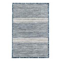 Malta Blue Handwoven Wool Custom Rug