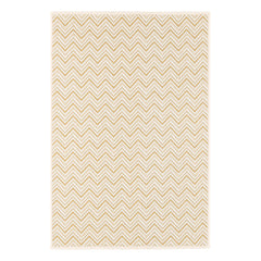 Happy Chevron Gold Woven Indoor/Outdoor Custom Rug