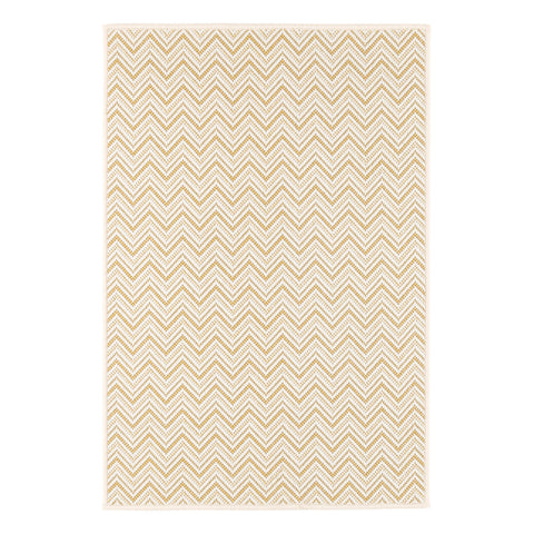 Happy Chevron Gold Woven Indoor/Outdoor Custom Rug