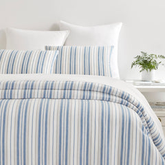 Ticking Stripe Blue/Grey Duvet Cover Set