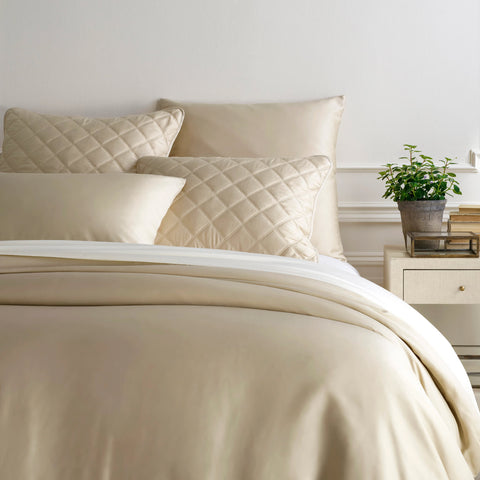 Silken Solid Sand Duvet Cover