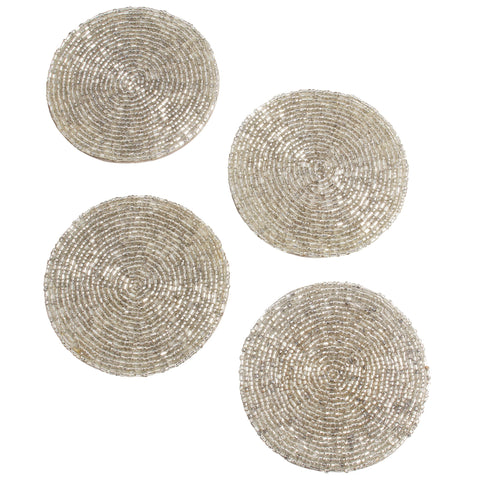 Silver Beaded Coaster/Set of 4