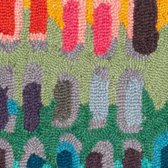 Paint Chip Multi Hand Micro Hooked Wool Rug Swatch