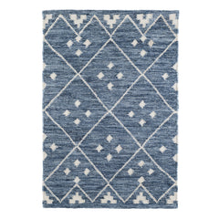 Kota Indigo Handwoven Wool Rug