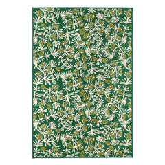 Winter Pinecones Green Machine Washable Rug