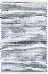 Denim Rag Ribbed Handwoven Cotton Rug | Blue
