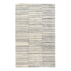 Striae Pewter Blue Hand Tufted Wool Rug