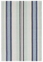 Barbados Stripe Handwoven Cotton Rug | Blue