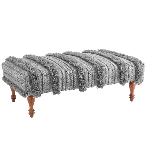 Zhara Stripe Grey Rug Ottoman