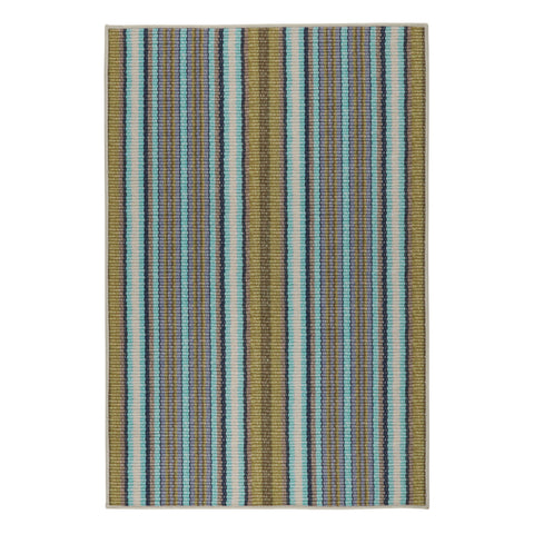 Treehouse Stripe Green Machine Washable Rug