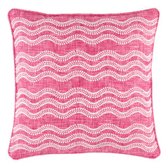 Scout Embroidered Fuchsia Indoor/Outdoor Decorative Pillow Cover