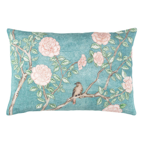 Jolie Embroidered Blue Decorative Pillow Cover