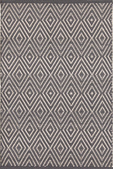 Diamond Handwoven Indoor/Outdoor Rug | Graphite/Ivory