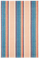 Sloane Stripe Handwoven Cotton Rug | Sunset