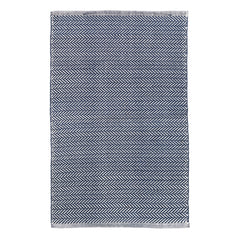 Herringbone Indigo/White Handwoven Indoor/Outdoor Rug