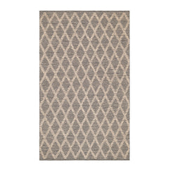 Textured Diamond Black/Ivory Handwoven Cotton Rug