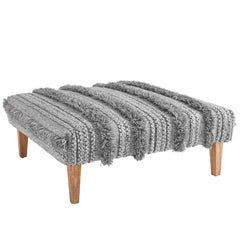 Zhara Stripe Grey Rug Ottoman