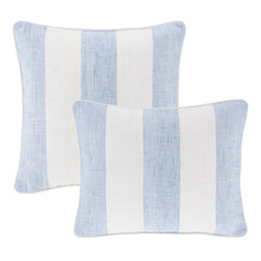 Awning Stripe Soft French Blue Indoor/Outdoor Decorative Pillow Cover