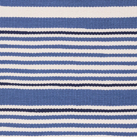 Rugby Stripe Denim Handwoven Indoor/Outdoor Rug Swatch