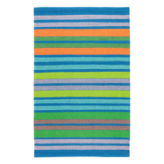 Wavy Stripe Multi Handwoven Cotton Rug