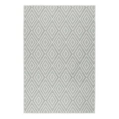 Diamond Platinum/White Machine Washable Rug