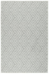 Diamond Machine Washable Rug | Platinum/White