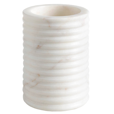 White Ribbed Marble Tumbler