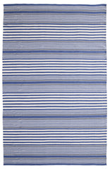 Rugby Stripe Handwoven Indoor/Outdoor Rug | Denim