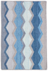 Safety Net Handwoven Wool Rug | Blue