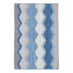 Safety Net Blue Handwoven Wool Rug