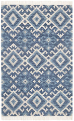 Marmara Kilim Handwoven Cotton Rug | Blue