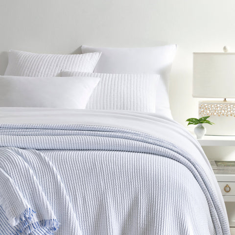 Santo Stripe Blue Coverlet